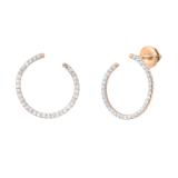 Round White Diamond Half Circle Screwback Stud Earrings for Her (0.27 ctw Color I-J Clarity I1-I2) in 18K Rose Gold