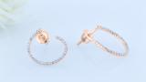 Round White Diamond Half Circle Screwback Stud Earrings for Her (0.27 ctw Color I-J Clarity I1-I2) in 18K Rose Gold