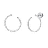 Round White Diamond Half Circle Screwback Stud Earrings for Her (0.27 ctw Color I-J Clarity I2-I3) in 925 Sterling Silver