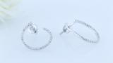 Round White Diamond Half Circle Screwback Stud Earrings for Her (0.27 ctw Color I-J Clarity I2-I3) in 925 Sterling Silver