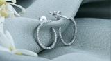 Round White Diamond Half Circle Screwback Stud Earrings for Her (0.27 ctw Color I-J Clarity I2-I3) in 925 Sterling Silver