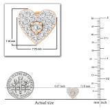 Round White Diamond Heart Shape Cluster Style Pushback Post Stud Earrings for Her (0.35 ctw Color I-J Clarity I1-I2) in 14K Rose Gold
