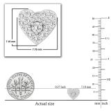 Round White Diamond Heart Shape Cluster Style Screwback Post Stud Earrings for Her (0.35 ctw Color I-J Clarity I1-I2) in 925 Sterling Silver