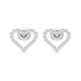 Round White Diamond Cluster Halo Style Pushback Earrings for Women (0.20 ctw, Color I-J, Clarity I2-I3) in 925 Sterling Silver