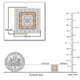 Round White Diamond Beaded Square Framed Pushback Stud Earrings (0.23 Ctw Color I-J Clarity I1-I2) for Women in 14K Rose Gold
