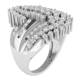 Round White Diamond  Marquise Shape Wedding Engagement Ring for Her (2.00 ctw, Color I-J, Clarity I2-I3) in 925 Sterling Silver