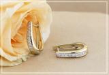 Round White Diamond Bewitching Geometric Hoop earrings for Women (0.24 ctw, Color I-J, Clarity I1-I2) in 14K Yellow Gold