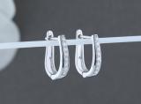 Round White Diamond Bewitching Geometric Hoop earrings for Women (0.24 ctw, Color I-J, Clarity I2-I3) in 925 Sterling Silver