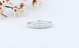 Round White Diamond Milgrain Edged Anniversary Wedding Band for Women (0.20 ctw Color I-J Clarity I1-I2) in 14K White Gold