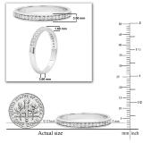 Round White Diamond Milgrain Edged Anniversary Wedding Band for Women (0.20 ctw Color I-J Clarity I1-I2) in 14K White Gold