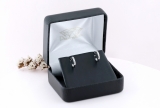 0.09 Carat (ctw) Round White Diamond 3 Stone Stud Earrings for Women in 925 Sterling Silver in Push Back