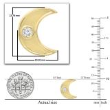 Round White Diamond Bezel Set Crescent Moon Stud Earrings for Women (0.13 ctw Color I-J Clarity I1-I2) in 14K Yellow Gold in Push Back