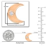 Round White Diamond Bezel Set Crescent Moon Stud Earrings for Women (0.13 ctw Color I-J Clarity I1-I2) in 18K Rose Gold in Screw Back