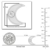 Round White Diamond Bezel Set Crescent Moon Stud Earrings for Women (0.13 ctw Color I-J Clarity I2-I3) in 925 Sterling Silver in Screw Back