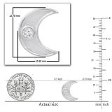 Round White Diamond Bezel Set Crescent Moon Stud Earrings for Women (0.13 ctw Color I-J Clarity I2-I3) in 925 Sterling Silver in Screw Back