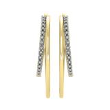 Round White Diamond Illusion Set Double Hinged Hoop Earrings for Women (0.10 Carat, Color I-J, Clarity I2-I3) in 10K Yellow Gold