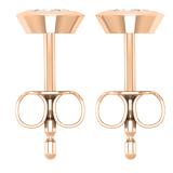 4x2mm Each Marquise White Diamond Solitaire Bezel Style Stud Earrings for Women in 18K Rose Gold in Push Back