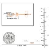 4x2mm Each Marquise White Diamond Solitaire Bezel Style Stud Earrings for Women in 18K Rose Gold in Push Back
