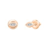 4x2mm Each Marquise White Diamond Solitaire Bezel Style Stud Earrings for Women in 18K Rose Gold in Screw Back