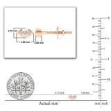 4x2mm Each Marquise White Diamond Solitaire Bezel Style Stud Earrings for Women in 18K Rose Gold in Screw Back