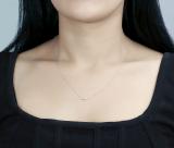 4x2mm Marquise White Diamond Bezel Style Pendant for Women with 18 inch Silver Chain (0.10 ctw Color I-J Clarity I2-I3) in 925 Sterling Silver