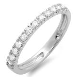 0.40 Carat (ctw) 10K White Gold Round Diamond Anniversary Wedding Ring Stackable Band