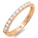 0.40 Carat (ctw) 14K Rose Gold Round Diamond Anniversary Wedding Ring Stackable Band