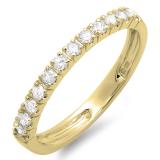 0.40 Carat (ctw) 14K Yellow Gold Round Diamond Anniversary Wedding Ring Stackable Band
