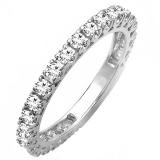 0.90 Carat (ctw) 14K White Gold Round White Diamond Eternity Sizeable Stackable Ring Anniversary Wedding Band