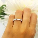 0.90 Carat (ctw) 14K White Gold Round White Diamond Eternity Sizeable Stackable Ring Anniversary Wedding Band