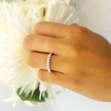 0.90 Carat (ctw) 14K White Gold Round White Diamond Eternity Sizeable Stackable Ring Anniversary Wedding Band