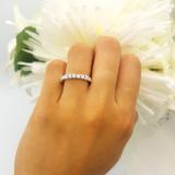 0.90 Carat (ctw) 14K White Gold Round White Diamond Eternity Sizeable Stackable Ring Anniversary Wedding Band