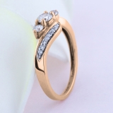 0.50 Carat (ctw) 14k Rose Gold Round Diamond Ladies Swirl Engagement 3 Stone Bridal Ring 1/2 CT