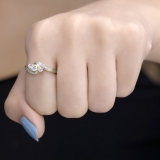 0.50 Carat (ctw) 14k Yellow Gold Round Diamond Ladies Swirl Engagement 3 Stone Bridal Ring 1/2 CT