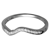 0.12 Carat (ctw) Black Rhodium Plated 10K White Gold Round Diamond Ladies Anniversary Wedding Stackable Band