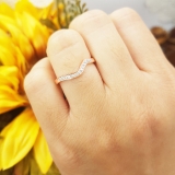 0.12 Carat (ctw) 14K Rose Gold Round Diamond Ladies Anniversary Wedding Stackable Band Guard Ring