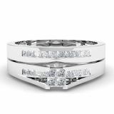 0.50 Carat (ctw) 14k White Gold Princess Diamond Ladies Bridal Engagement Ring Matching Band Set 1/2 CT