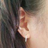 0.25 Carat (ctw) 14K White Gold Round White Diamond Fine Dainty Hoop Earrings 1/4 CT