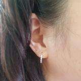0.25 Carat (ctw) 14K White Gold Round White Diamond Fine Dainty Hoop Earrings 1/4 CT