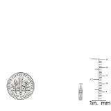 0.25 Carat (ctw) 10K White Gold Round Cut White Cubic Zirconia Hoop Earrings 1/4 CT