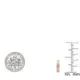 0.25 Carat (ctw) 14K Rose Gold Round Cut White Cubic Zirconia Hoop Earrings 1/4 CT