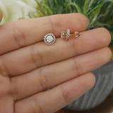 1.00 Carat (ctw) 14k Rose Gold Round Diamond Halo Stud Earrings with Removable Jackets