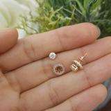 1.00 Carat (ctw) 14k Rose Gold Round Diamond Halo Stud Earrings with Removable Jackets