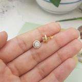 1.00 Carat (ctw) 14k Yellow Gold Round Diamond Halo Stud Earrings with Removable Jackets
