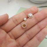 1.00 Carat (ctw) 14k Yellow Gold Round Diamond Halo Stud Earrings with Removable Jackets