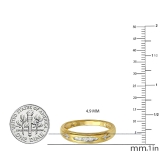 0.15 Carat (ctw) 18K Yellow Gold Plated Sterling Silver 3 Stone Round Diamond Cross Design Mens Band Ring