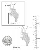 Round White Diamond Baby Elephant Pendant for Women with 18 Inch Silver Chain (0.53 ctw, Color I-J, Clarity I2-I3) in 10K White Gold