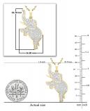 Round White Diamond Baby Elephant Pendant for Her with 18 Inch Gold Chain (0.53 ctw, Color I-J, Clarity I1-I2) in 18K Yellow Gold
