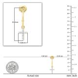 0.12 Carat (ctw) Round White Diamond Cross Charm Screwback Drop Earrings for Women in 14K Yellow Gold