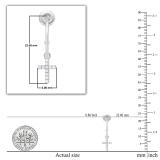 0.12 Carat (ctw) Round White Diamond Cross Charm Screwback Drop Earrings for Women in 925 Sterling Silver